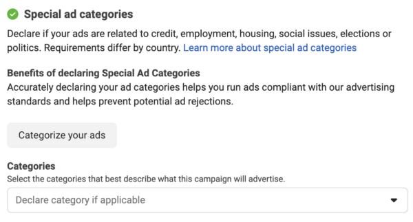 Special Ad Categories